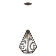 Linz Pendant in Bronze with Antique Brass Accents
