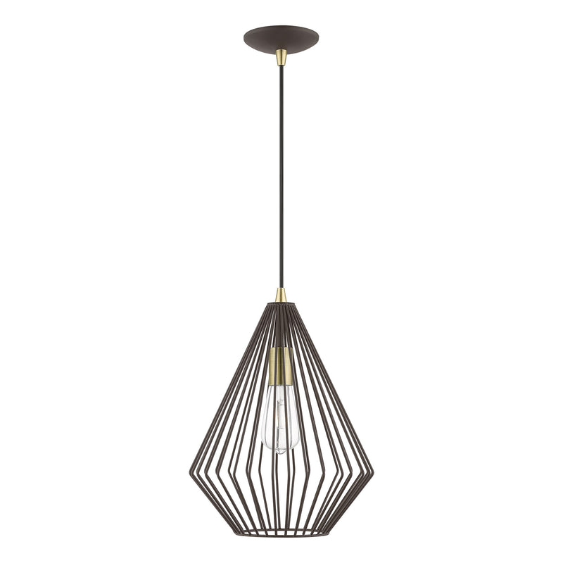 Linz Pendant in Bronze with Antique Brass Accents