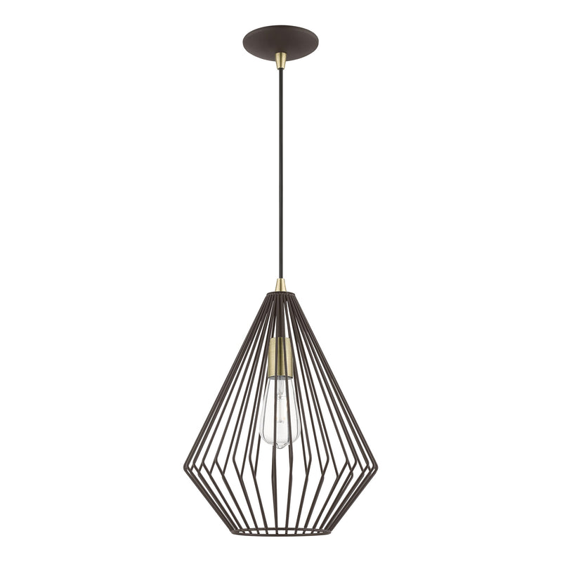 Linz Pendant in Bronze with Antique Brass Accents