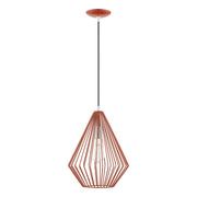 Linz Pendant in Shiny Red with Polished Chrome Accents