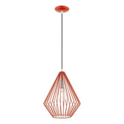 Linz Pendant in Shiny Red with Polished Chrome Accents