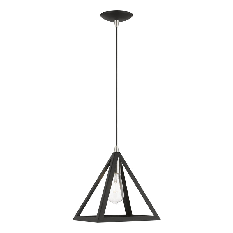 Pinnacle Pendant in Black with Brushed Nickel Accents
