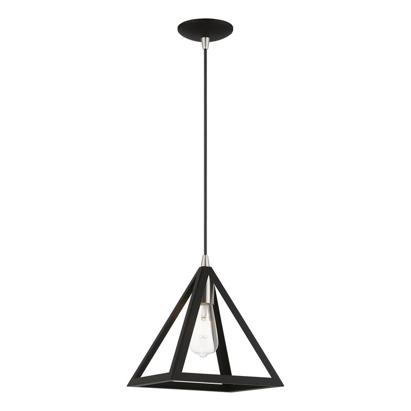 Pinnacle Pendant in Black with Brushed Nickel Accents
