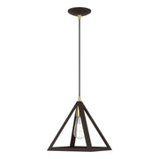 Pinnacle Pendant in Bronze with Antique Brass Accents