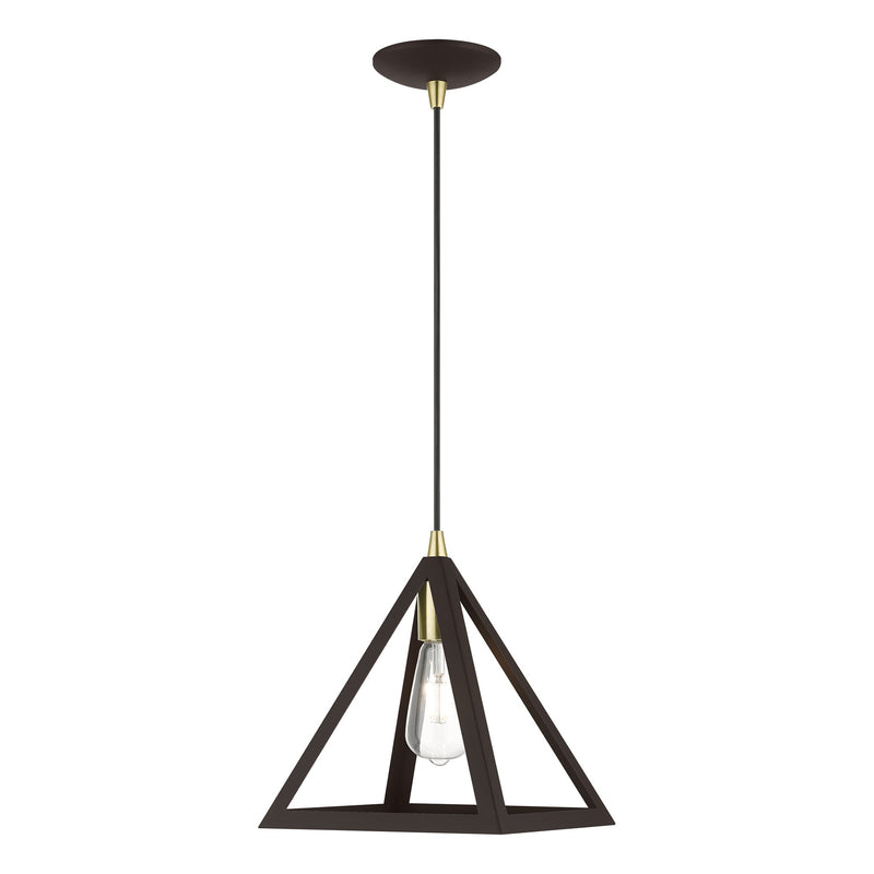 Pinnacle Pendant in Bronze with Antique Brass Accents
