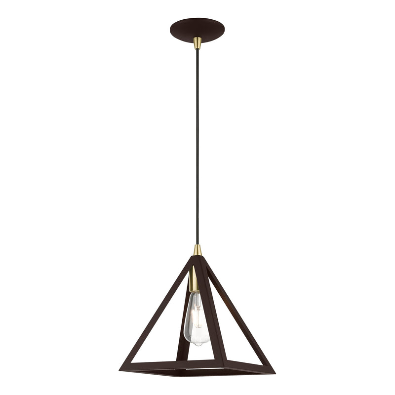 Pinnacle Pendant in Bronze with Antique Brass Accents
