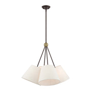 Prato 4-Light Chandelier in Bronze with Antique Brass Accents