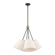 Prato 4-Light Chandelier in Bronze with Antique Brass Accents