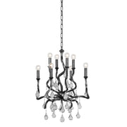 Aveline 8-Light Chandelier in Black Silver Leaf