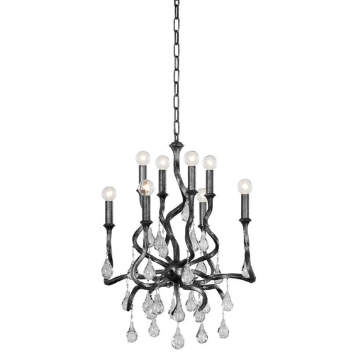 Aveline 8-Light Chandelier in Black Silver Leaf