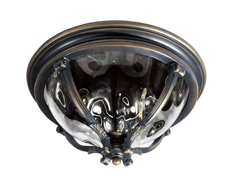 Camden VX 3 Light Outdoor Flush Mount in Golden Bronze
