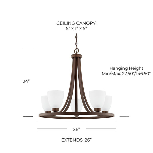 Jameson 5-Light Chandelier in Bronze