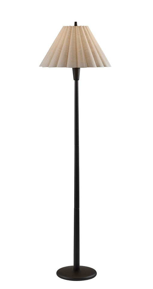 Scallop Floor Lamp in Black Wood