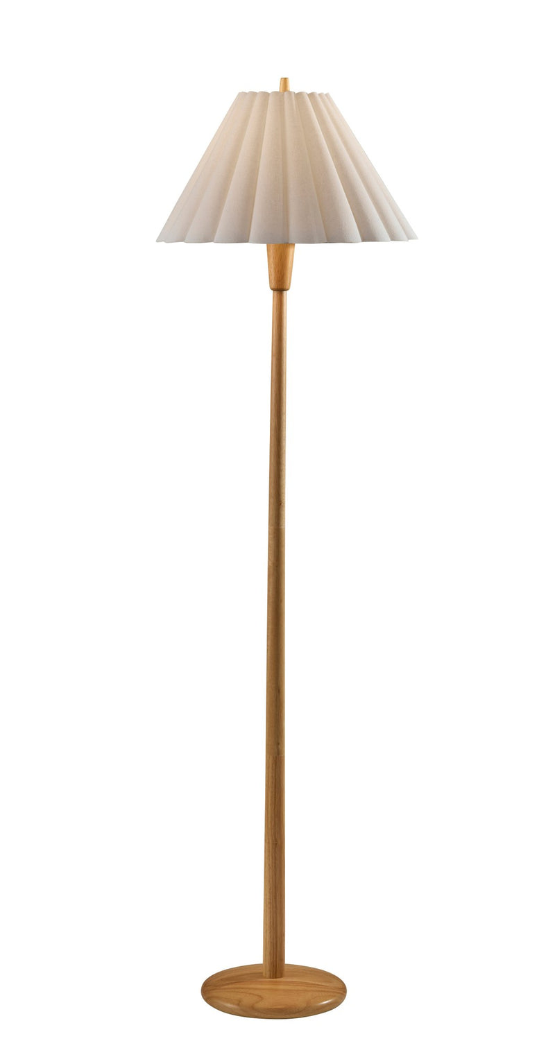 Scallop Floor Lamp in Natural Wood