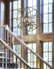Acadia 6 Light 24" Chandelier in Antique Silver in a room setting