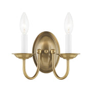 Home Basics 2-Light Double Wall Sconce in Antique Brass