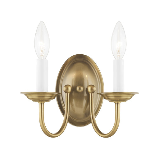 Home Basics 2-Light Double Wall Sconce in Antique Brass
