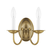 Home Basics 2-Light Double Wall Sconce in Antique Brass