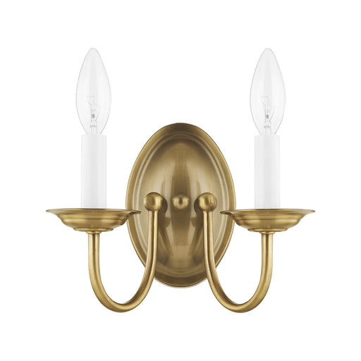 Home Basics 2-Light Double Wall Sconce in Antique Brass