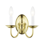 Home Basics 2-Light Double Wall Sconce in Polished Brass