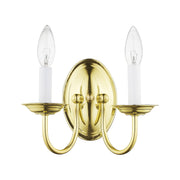 Home Basics 2-Light Double Wall Sconce in Polished Brass