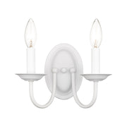 Home Basics 2-Light Double Wall Sconce in White