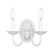 Home Basics 2-Light Double Wall Sconce in White