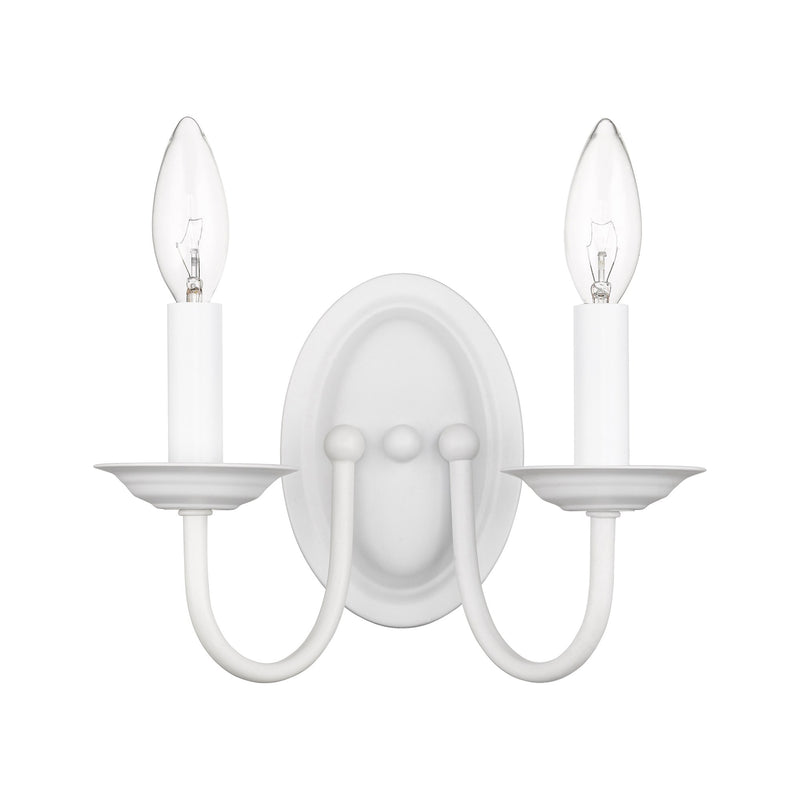 Home Basics 2-Light Double Wall Sconce in White