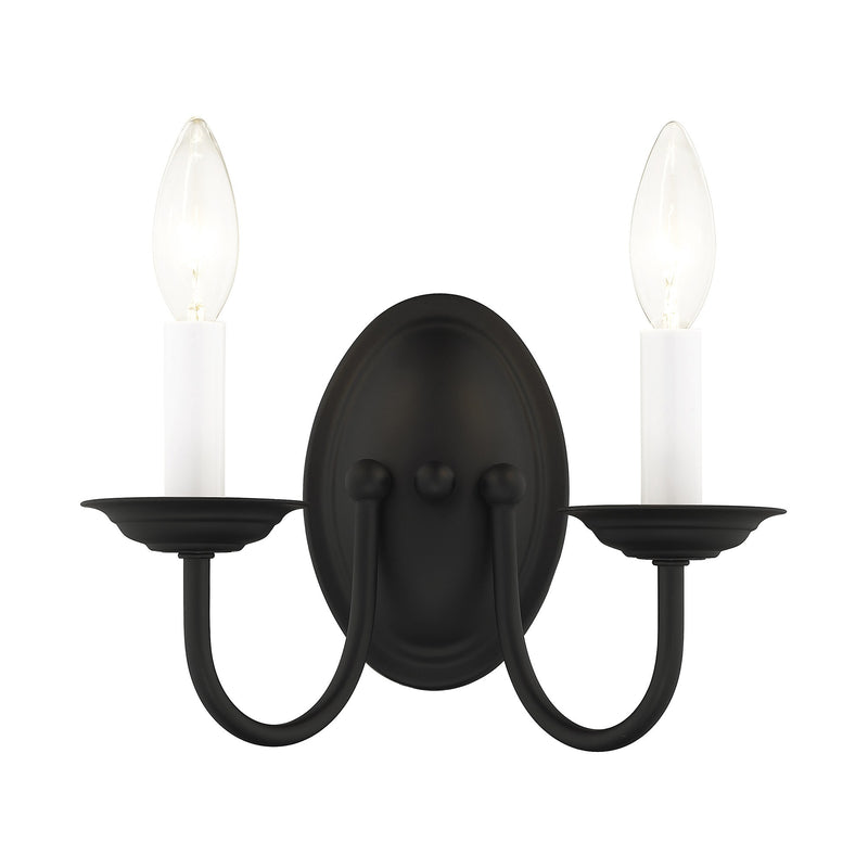 Home Basics 2-Light Double Wall Sconce in Black