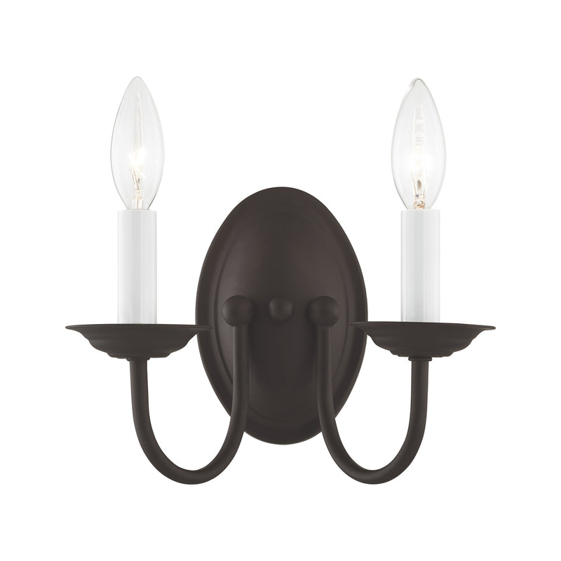 Home Basics 2-Light Double Wall Sconce in Bronze