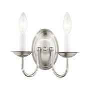 Home Basics 2-Light Double Wall Sconce in Brushed Nickel