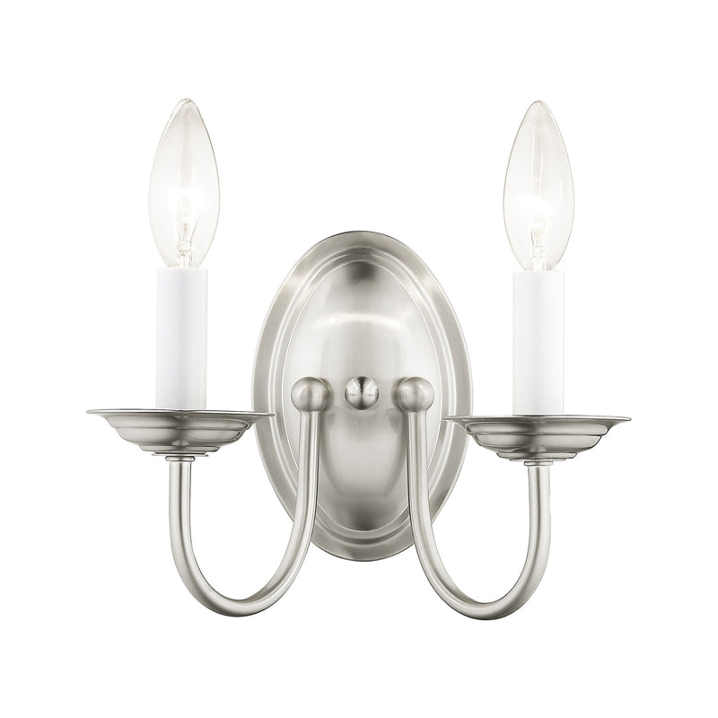 Home Basics 2-Light Double Wall Sconce in Brushed Nickel