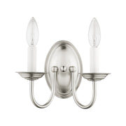 Home Basics 2-Light Double Wall Sconce in Brushed Nickel