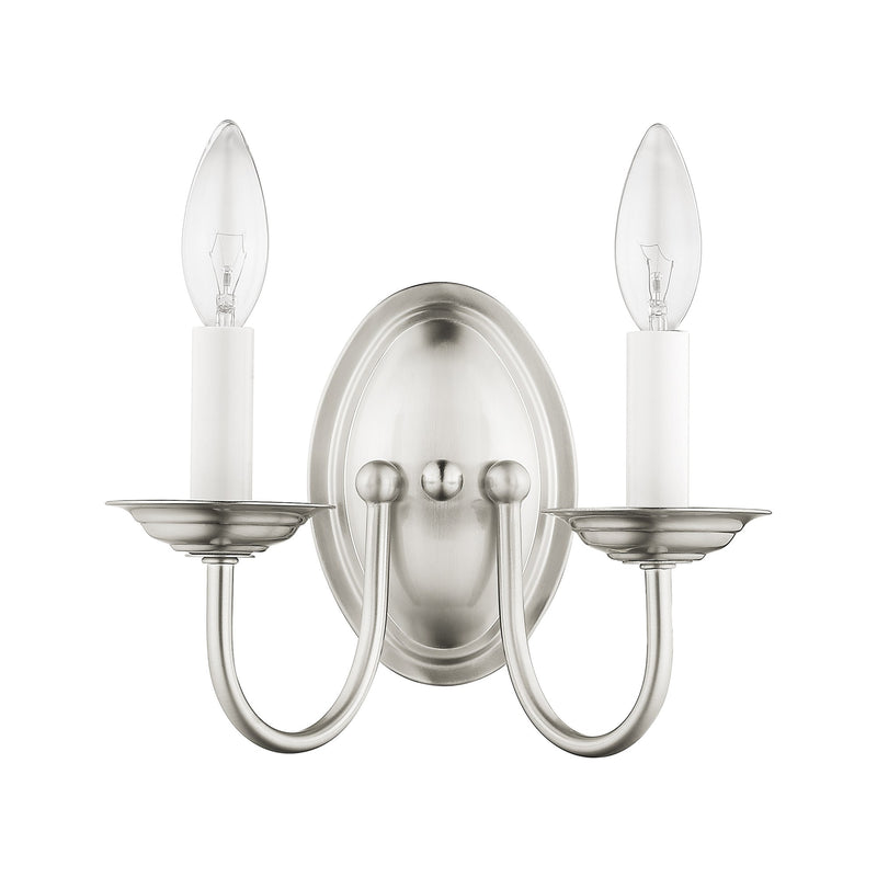 Home Basics 2-Light Double Wall Sconce in Brushed Nickel