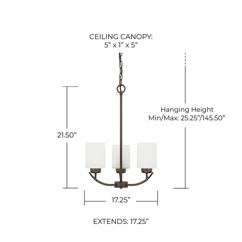 Dixon 3-Light Chandelier in Bronze