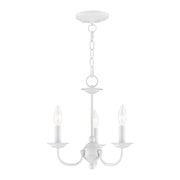 Home Basics 3-Light 14" Convertible Mini Chandelier in White