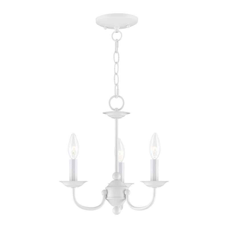 Home Basics 3-Light 14" Convertible Mini Chandelier in White