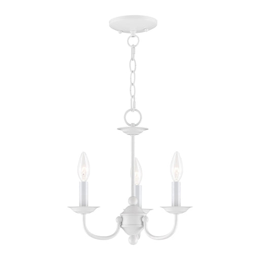 Home Basics 3-Light 14" Convertible Mini Chandelier in White