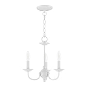 Home Basics 3-Light 14" Convertible Mini Chandelier in White