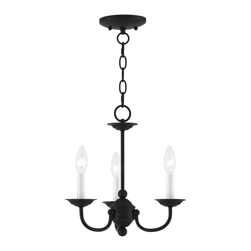 Home Basics 3-Light 14" Convertible Mini Chandelier in Black