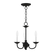 Home Basics 3-Light 14" Convertible Mini Chandelier in Black