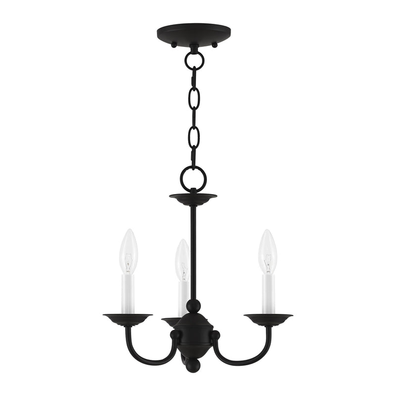 Home Basics 3-Light 14" Convertible Mini Chandelier in Black