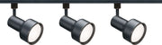 3-Light Track Light Kit with 4.5" White Shade Heads in Black