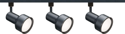 3-Light Track Light Kit with 4.5" White Shade Heads in Black
