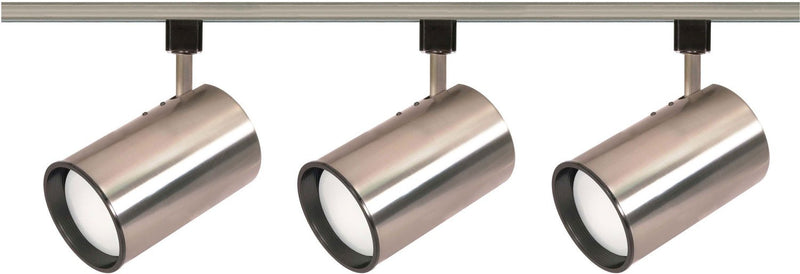 3-Light Track Light Kit with 4.5" Cylinder Heads in Brushed Nickel