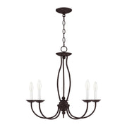 Home Basics 5-Light 23" Chandelier in Bronze