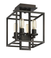 Cubic 4 Light 10.5" Semi Flush in Aged Bronze Brushed