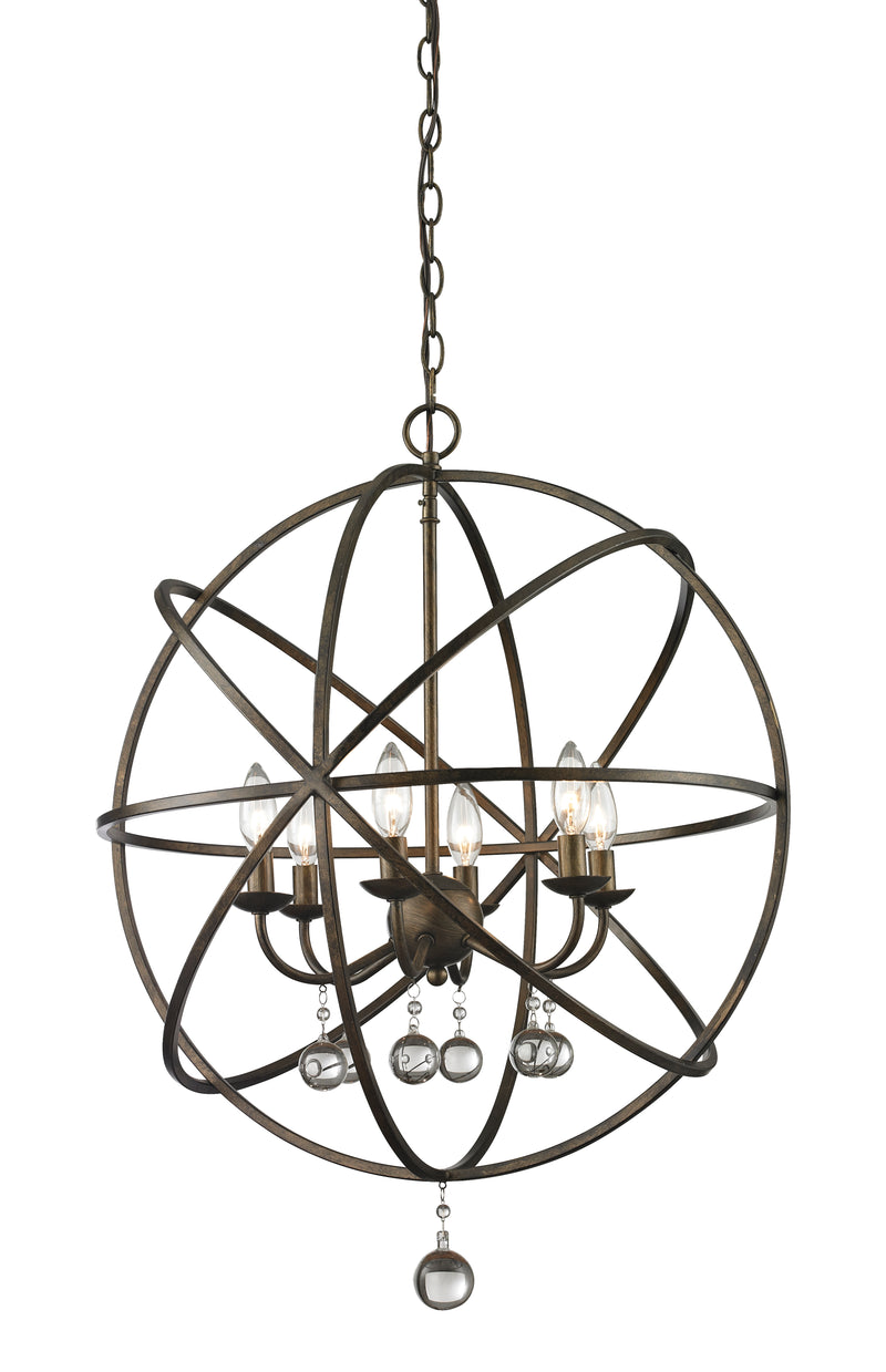 Acadia 6 Light 24" Chandelier in Golden Bronze