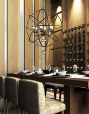 Acadia 6 Light 24" Chandelier in Golden Bronze in a room setting