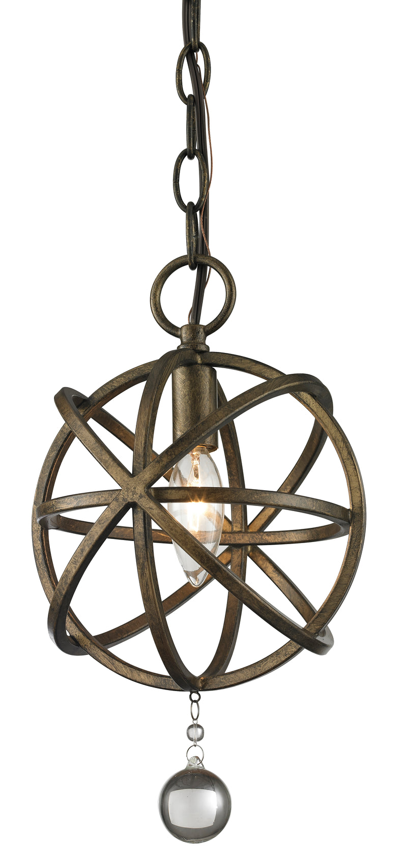 Acadia 1 Light 8" Pendant in Golden Bronze